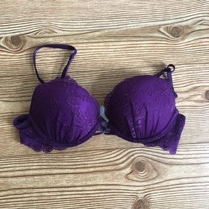 Victoria’s Secret Miraculous Plunge Purple Bra 32A